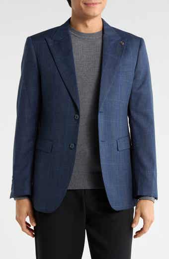 T.R. PREMIUM Slim Fit Plaid Stretch Sport Coat