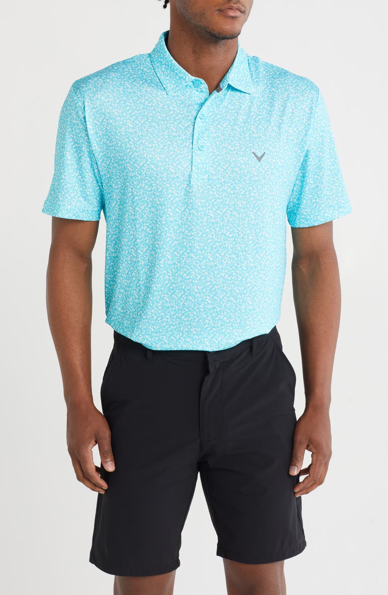 Callaway Linear Chevron Golf Polo, Main, color, Blue Radiance