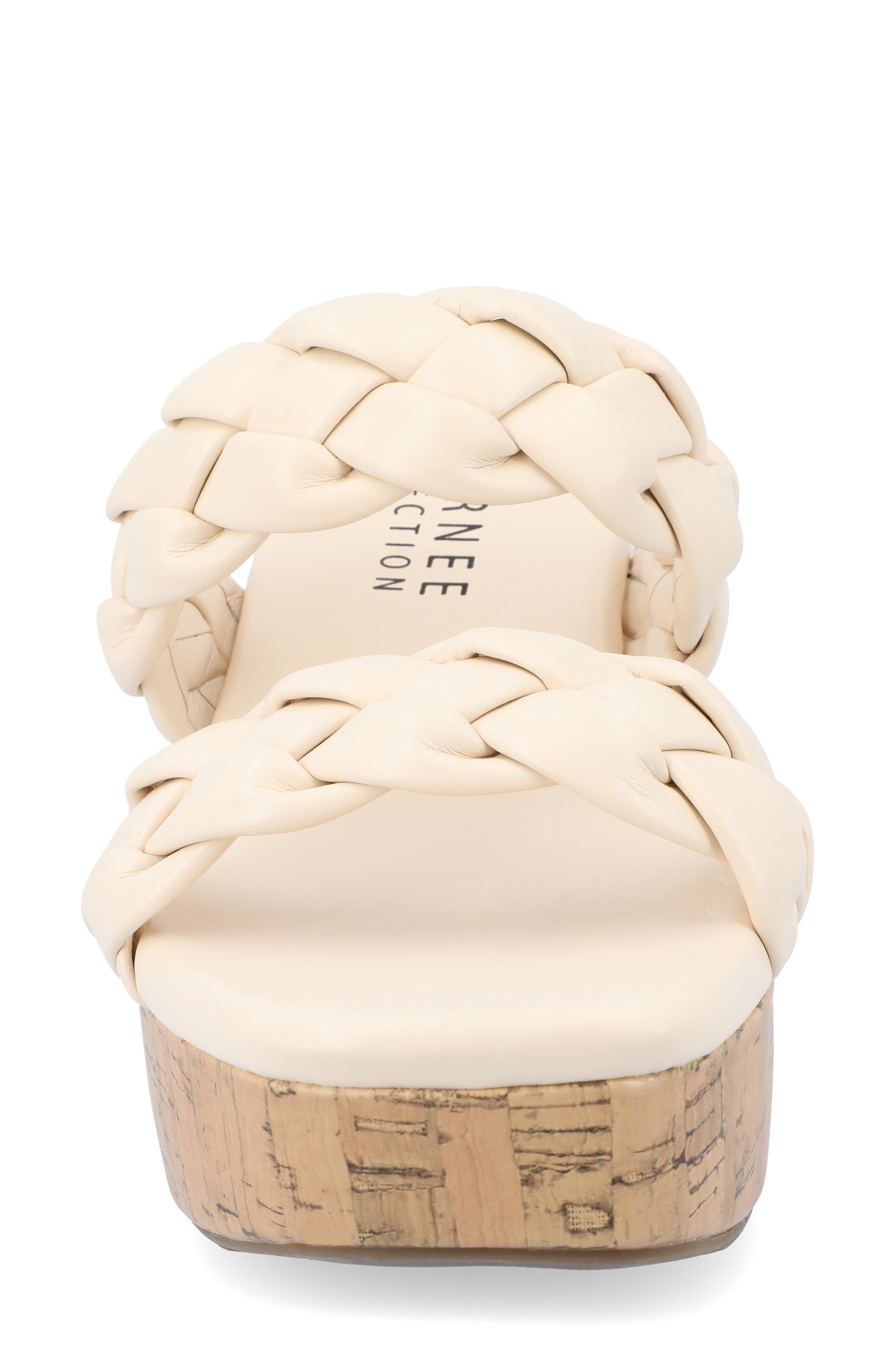 Journee Collection Kyaa Vegan Leather Platform Sandal, Alternate, color, Beige