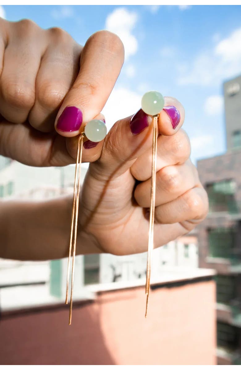 seree Sia Jade drop earrings, Alternate, color, Light Green