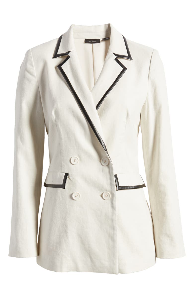 Halogen<sup>®</sup> Oversize Double Breasted Linen Blend Blazer, Alternate, color,