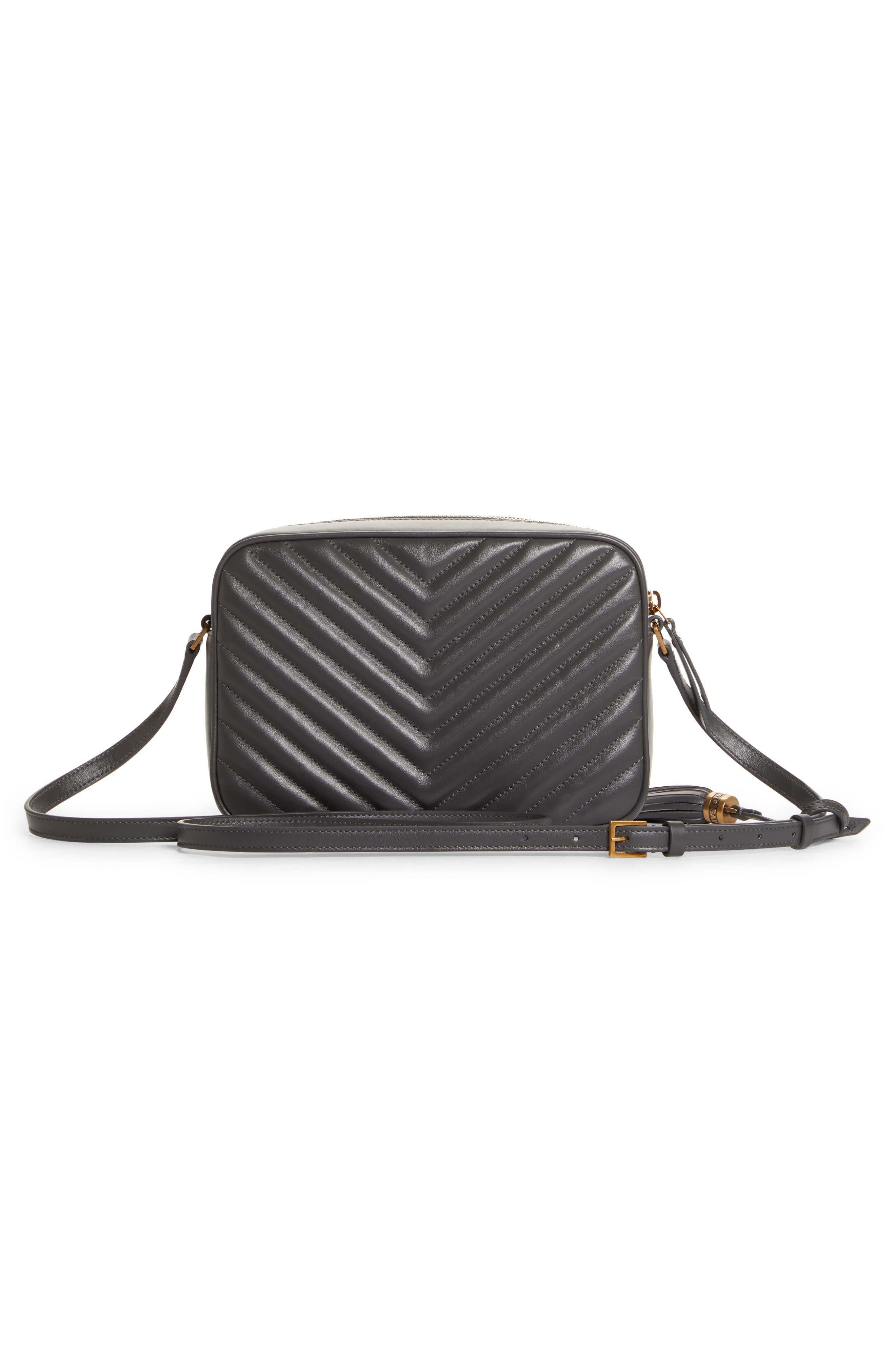 Lou Matelassé Leather Camera Bag, Alternate, color, STORM
