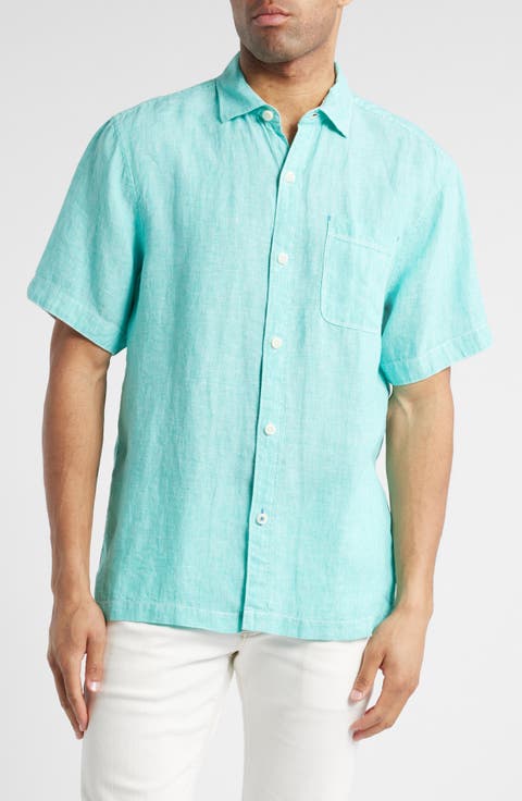 Paradise Breezer Short Sleeve Linen Button-Up Shirt