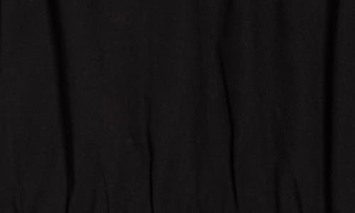 Elodie Shirred Puff Sleeve Poplin Top In Black