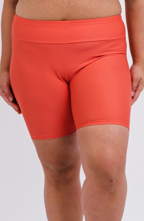 Plus Size Mid-Thigh Swim Shorts