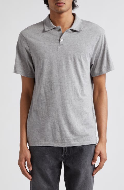 Heathered Cotton & Cashmere Polo