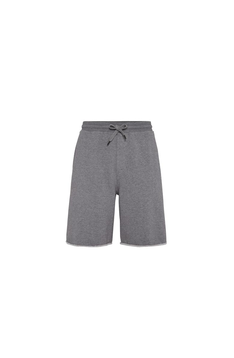 Brunello Cucinelli French terry Bermuda shorts, Main, color, Medium Grey
