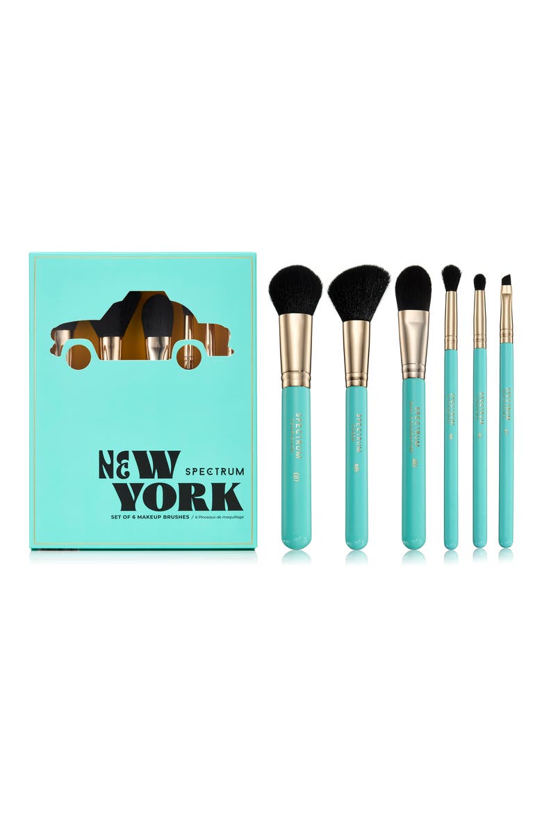 The Travel Collection New York Travel Book 6-Piece Makeup Brush Set, Main, color, NEW YORK