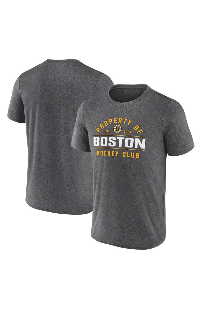 FANATICS Men's Fanatics Heather Charcoal Boston Bruins Property Of T-Shirt, Alternate, color, Heather Charcoal