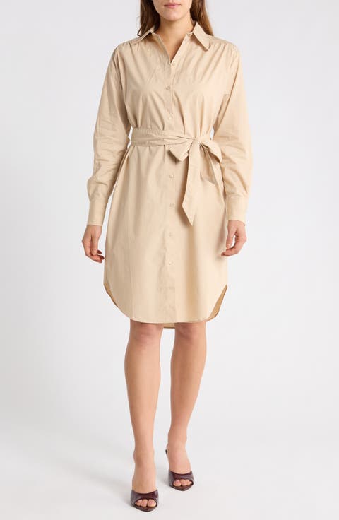 Cotton Belted Shirtdress