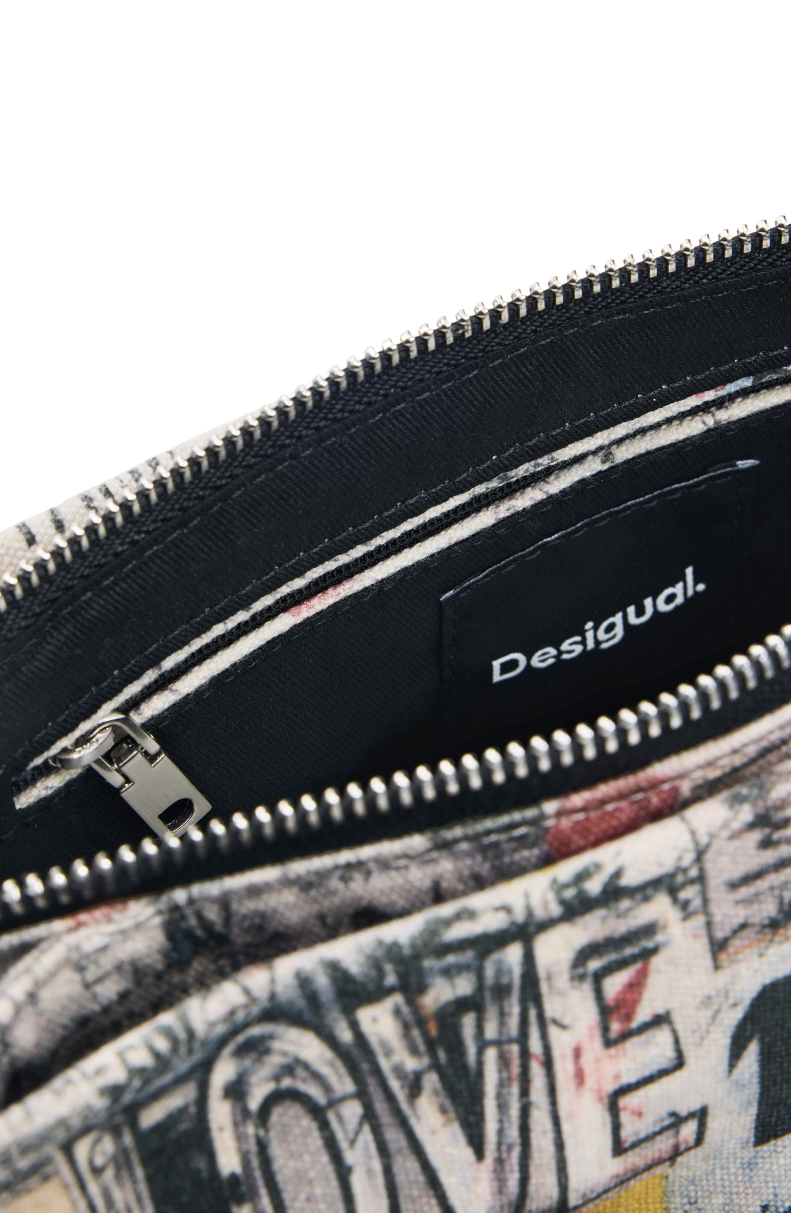 Small Mixed Print Denim Crossbody Bag, Alternate, color, WHITE MULTI
