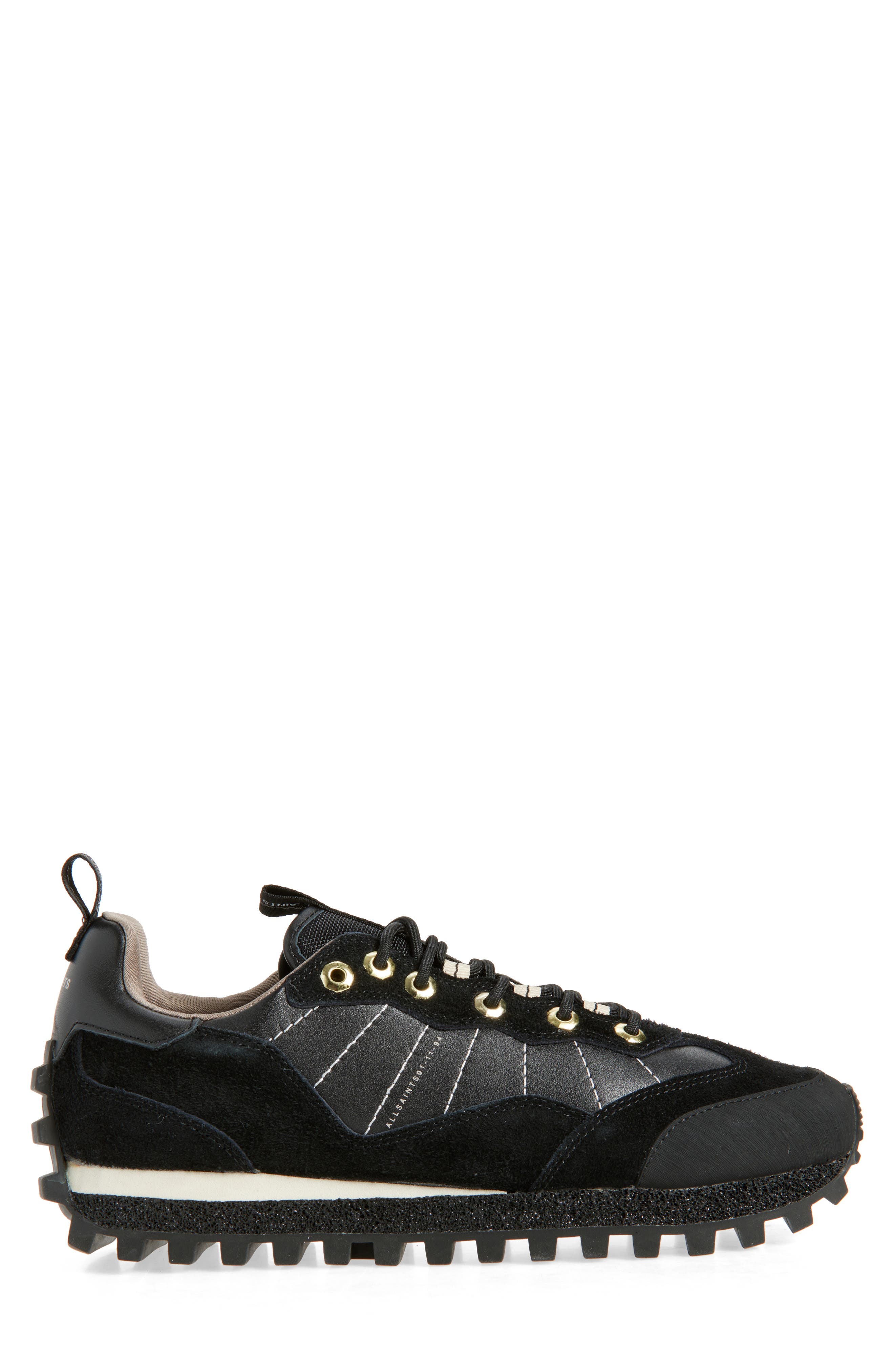 AllSaints Nevis Cleated Sneaker, Alternate, color, Black