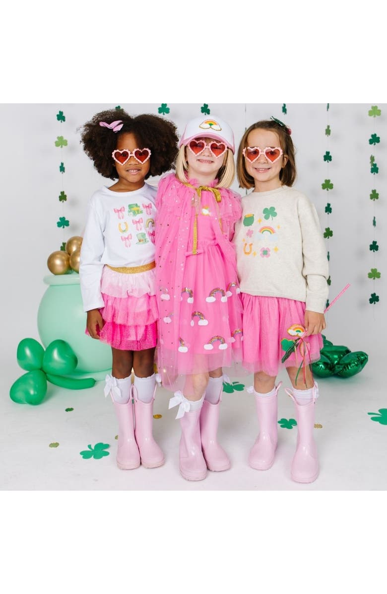 Sweet Wink Lucky Bow St. Patrick's Day Long Sleeve Shirt, Alternate, color, 