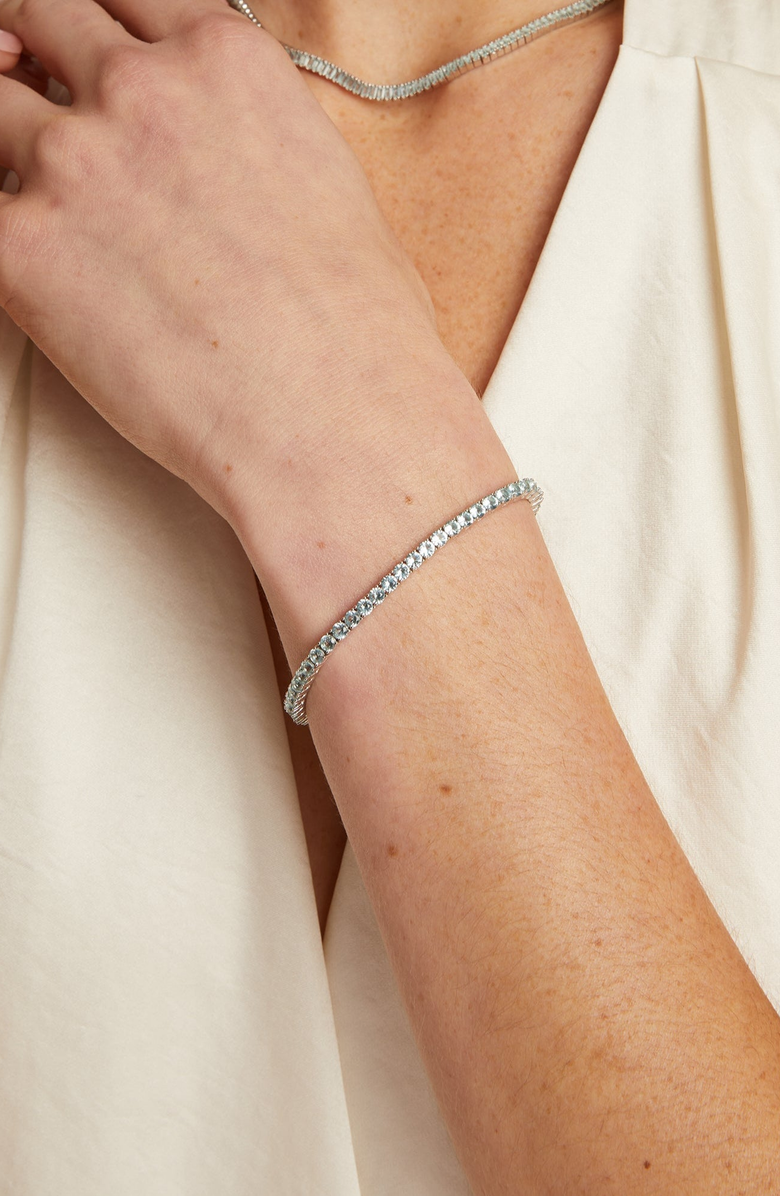 Aurate New York Lab Grown Blue Tourmaline Tennis Bracelet, Alternate, color, Blue Tourmaline