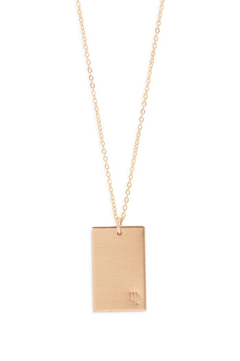 Goldie Zodiac Pendant Necklace, Main, color, GOLD / VIRGO