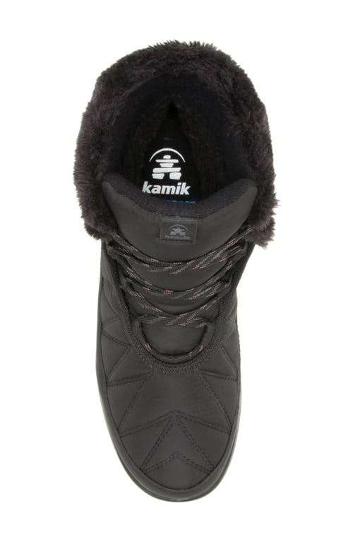 Kamik Hannah Faux Fur Cuff Waterproof Snow Boot In Black