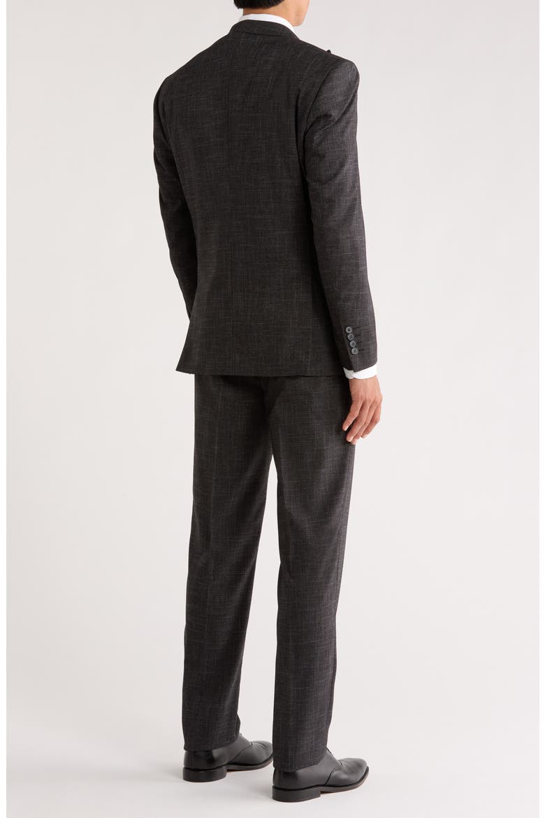 Tattersall Mélange 3-Piece Suit, Alternate, color, CHARCOAL