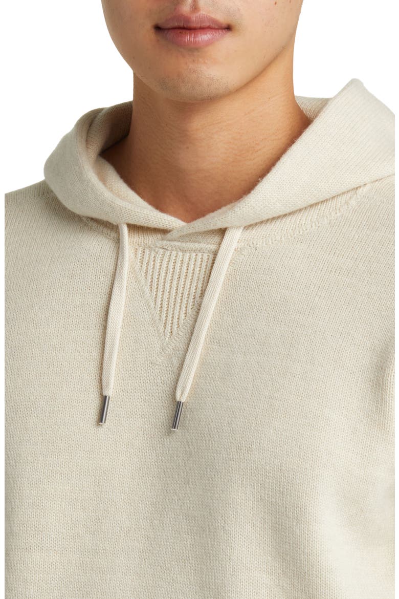 Wool & Cashmere Sweater Hoodie, Alternate, color, HEATHER OAT