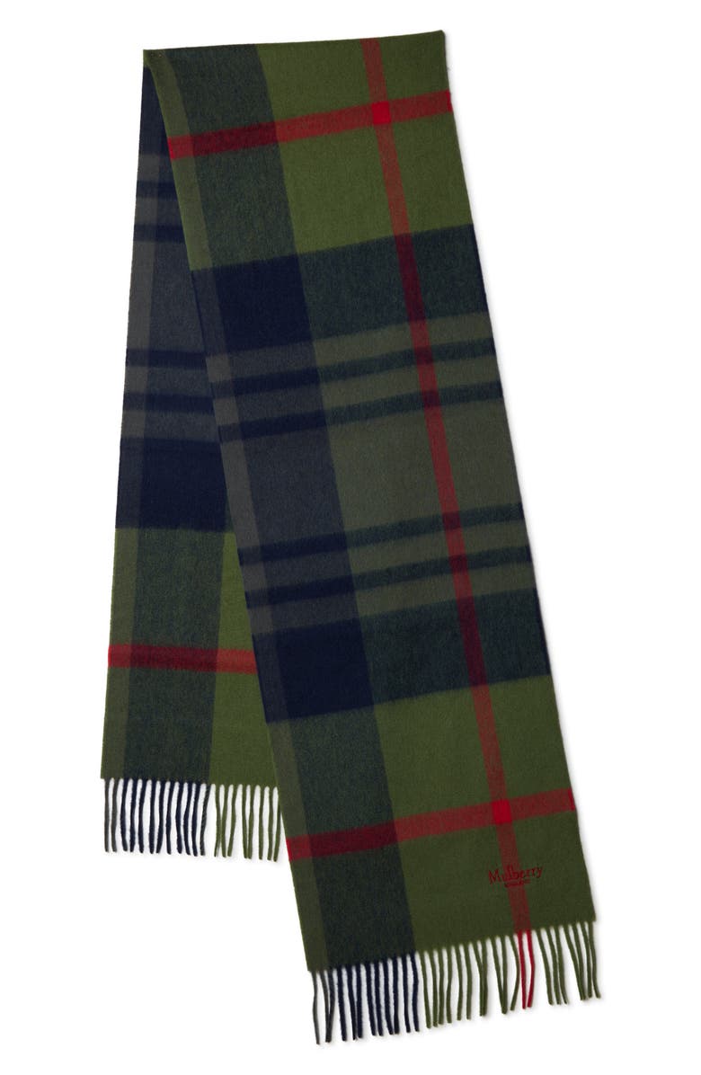 Mulberry Check Merino Wool Scarf, Main, color, 