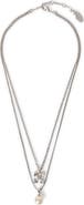 OFF WHITE Men's Arrow Pearl Double Necklace