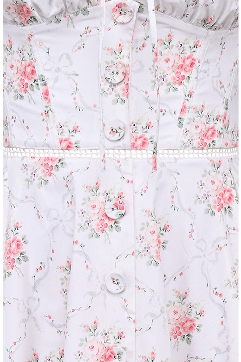 Chiarina Floral Print Midi Dress, Alternate, color, CREAM ROSE