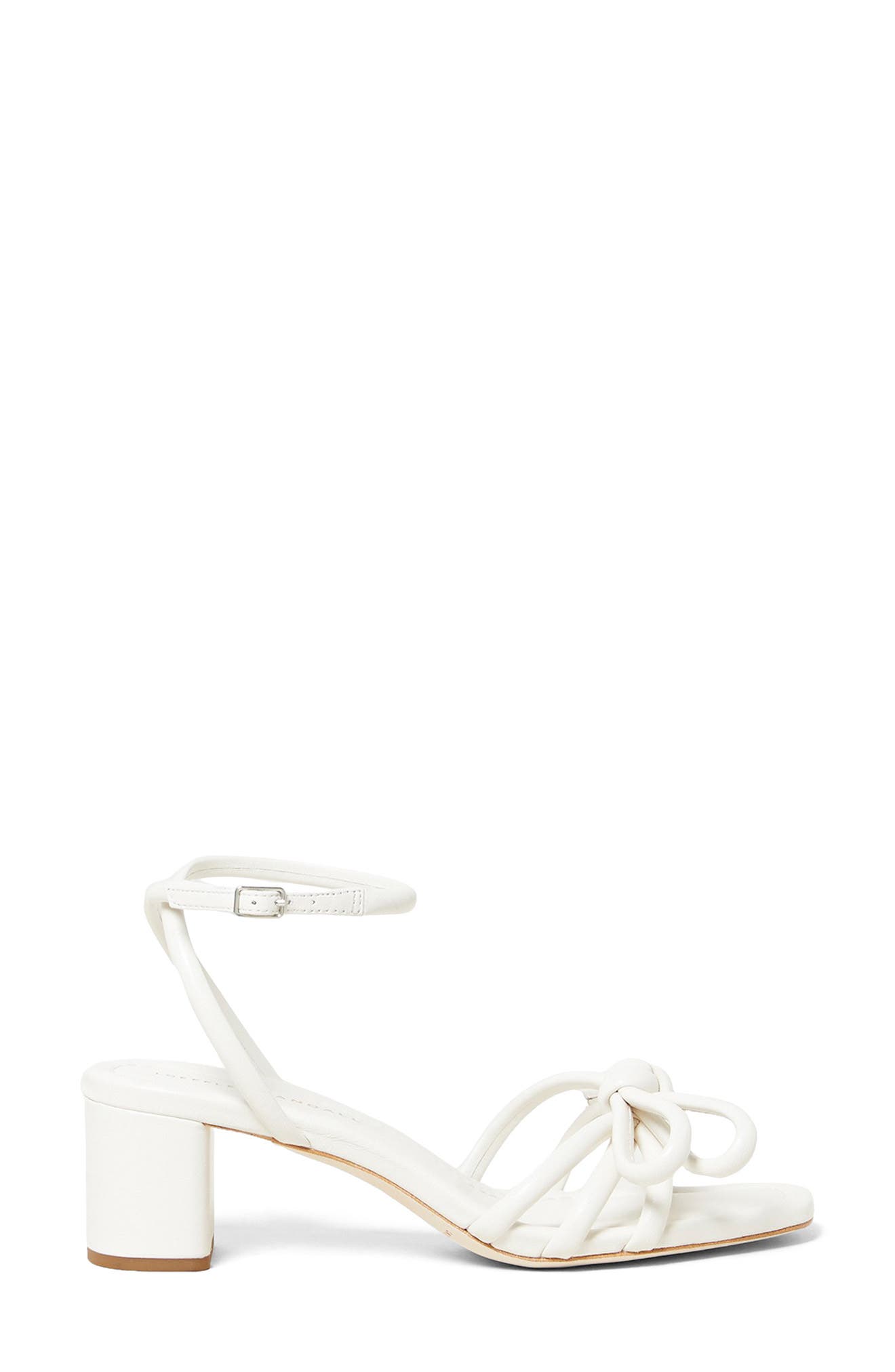 Loeffler Randall Mikel Leather Bow Sandal, Alternate, color, White