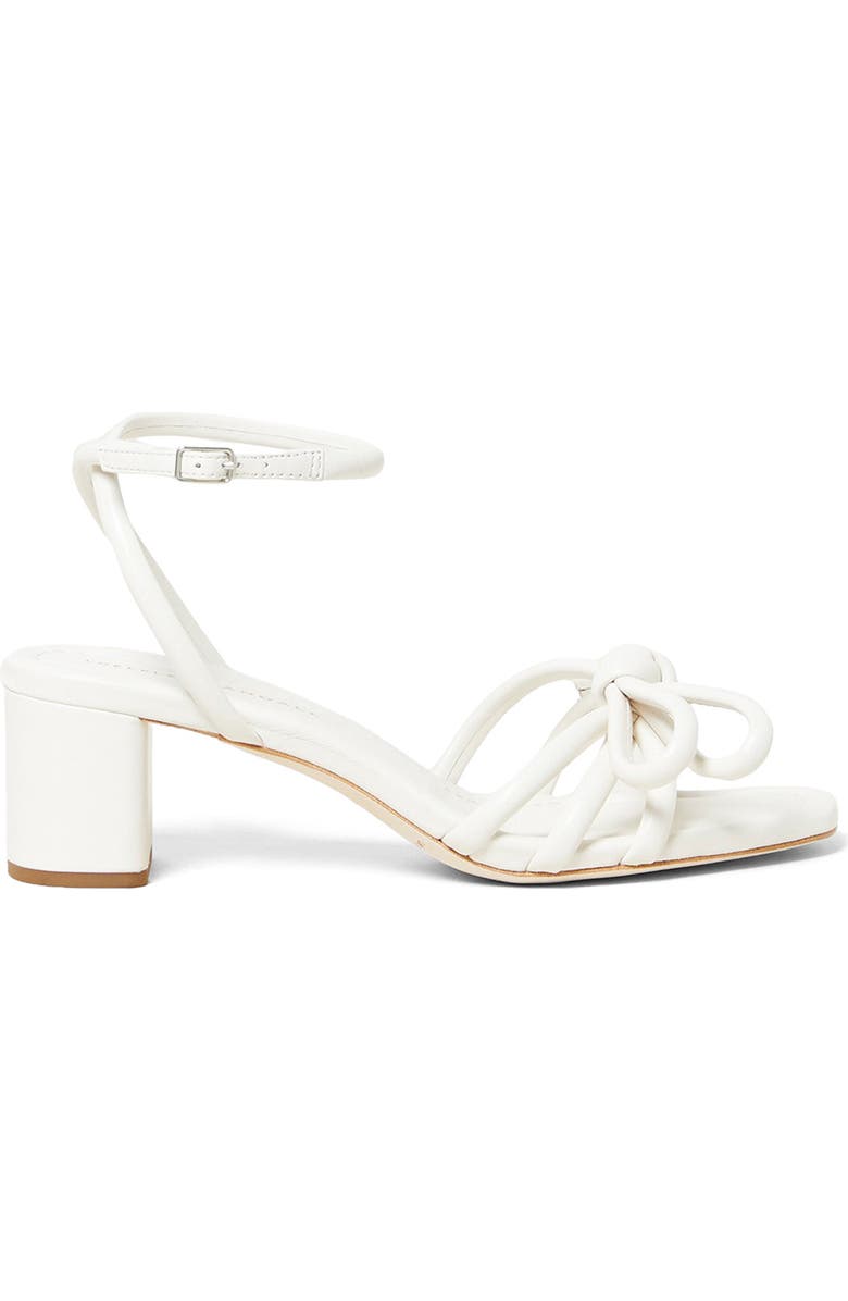 Loeffler Randall Mikel Leather Bow Sandal, Alternate, color, White