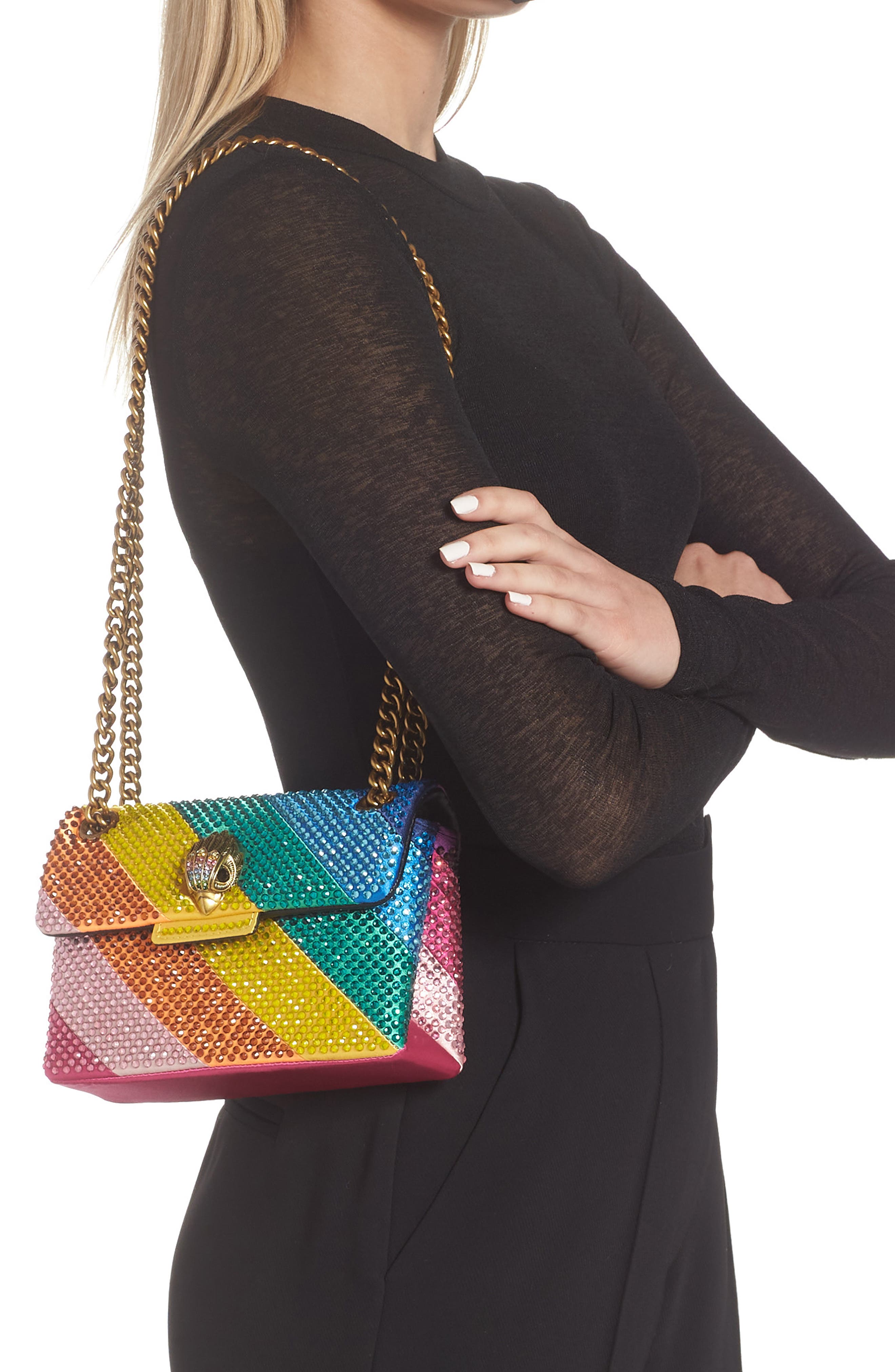 Kurt Geiger London Mini Kensington Crystal Shoulder Bag, Alternate, color, 