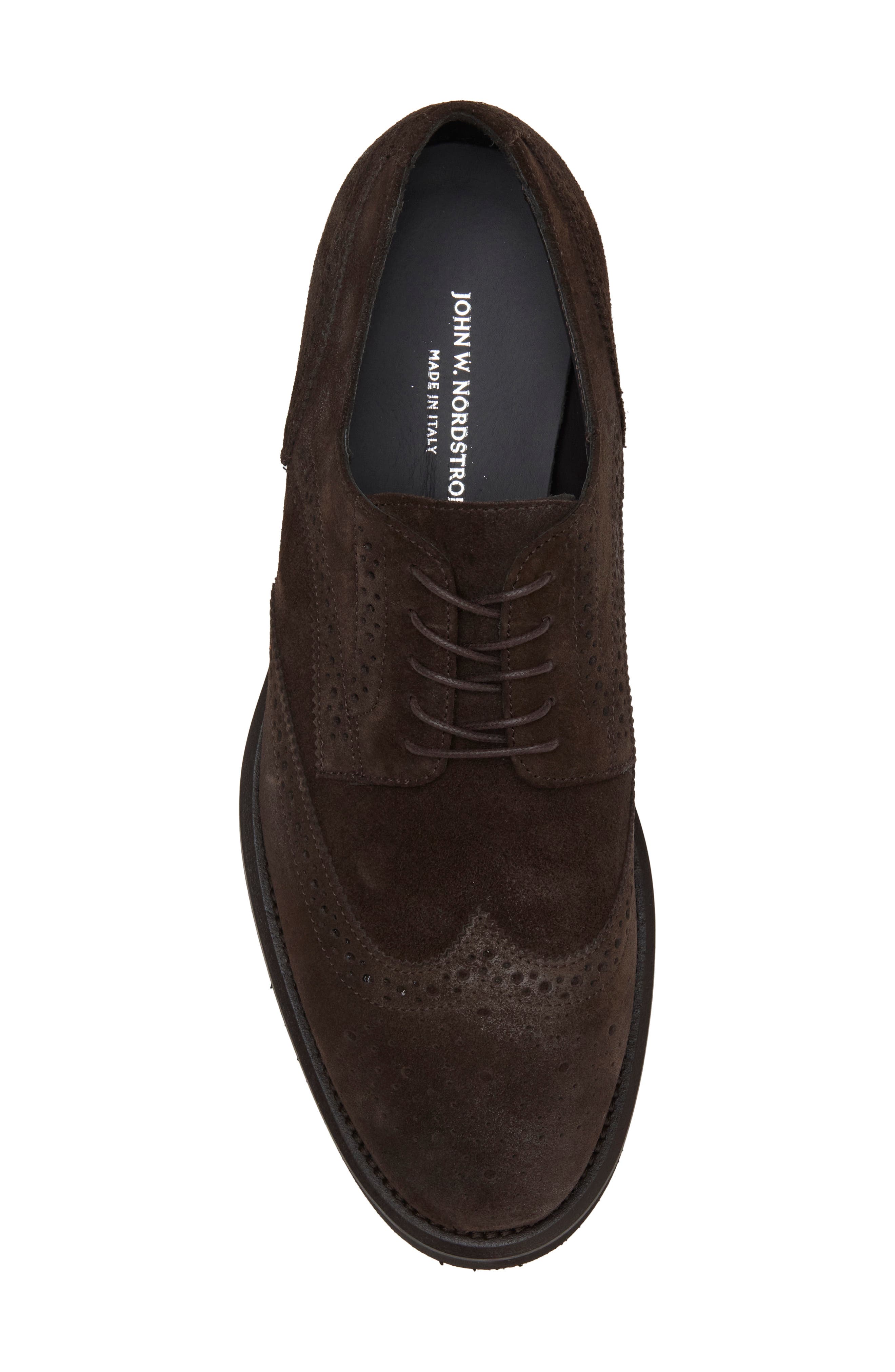 Trieste Wingtip Leather Oxford, Alternate, color, BROWN COFFEE SUEDE