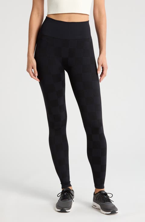 Checker Clean Seam High Waist Leggings (Regular & Plus)