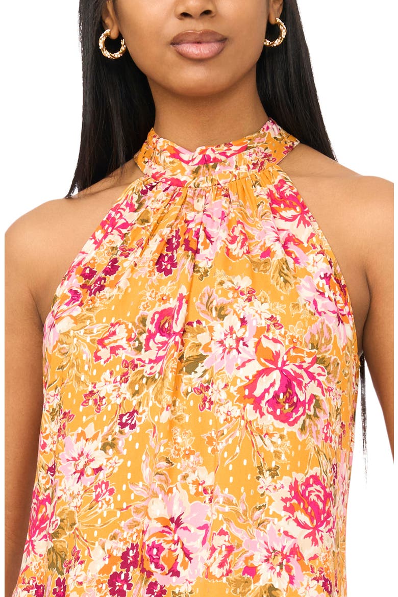 Tiered Maxi Halter Dress, Alternate, color, HOT PINK