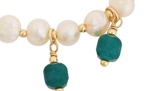 Panacea Agate Charm Pearl Beaded Bracelet In Multi