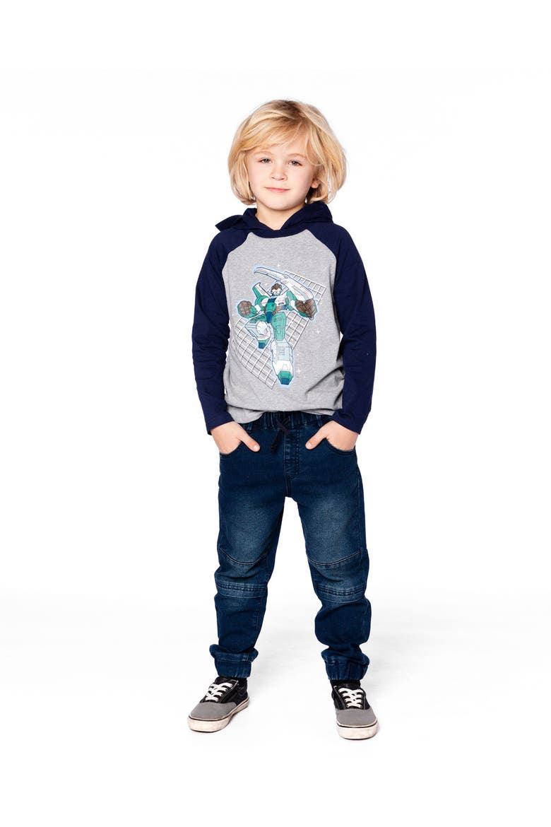 Organic Cotton Jersey Hooded Raglan Sleeve Tee, Alternate, color, Navy Blue