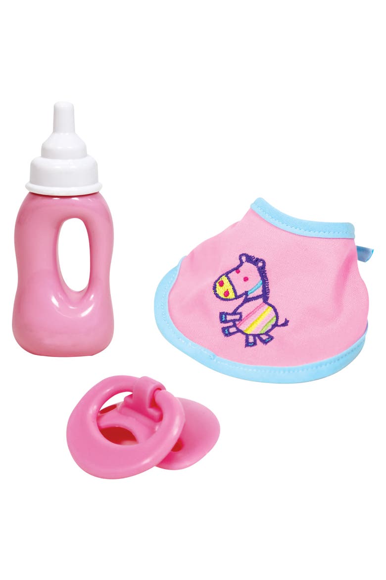 16 Inch Interactive Sounds Baby Doll, Pink & Blue Horse Outfit, Roleplay Toy, Alternate, color, Multicolored
