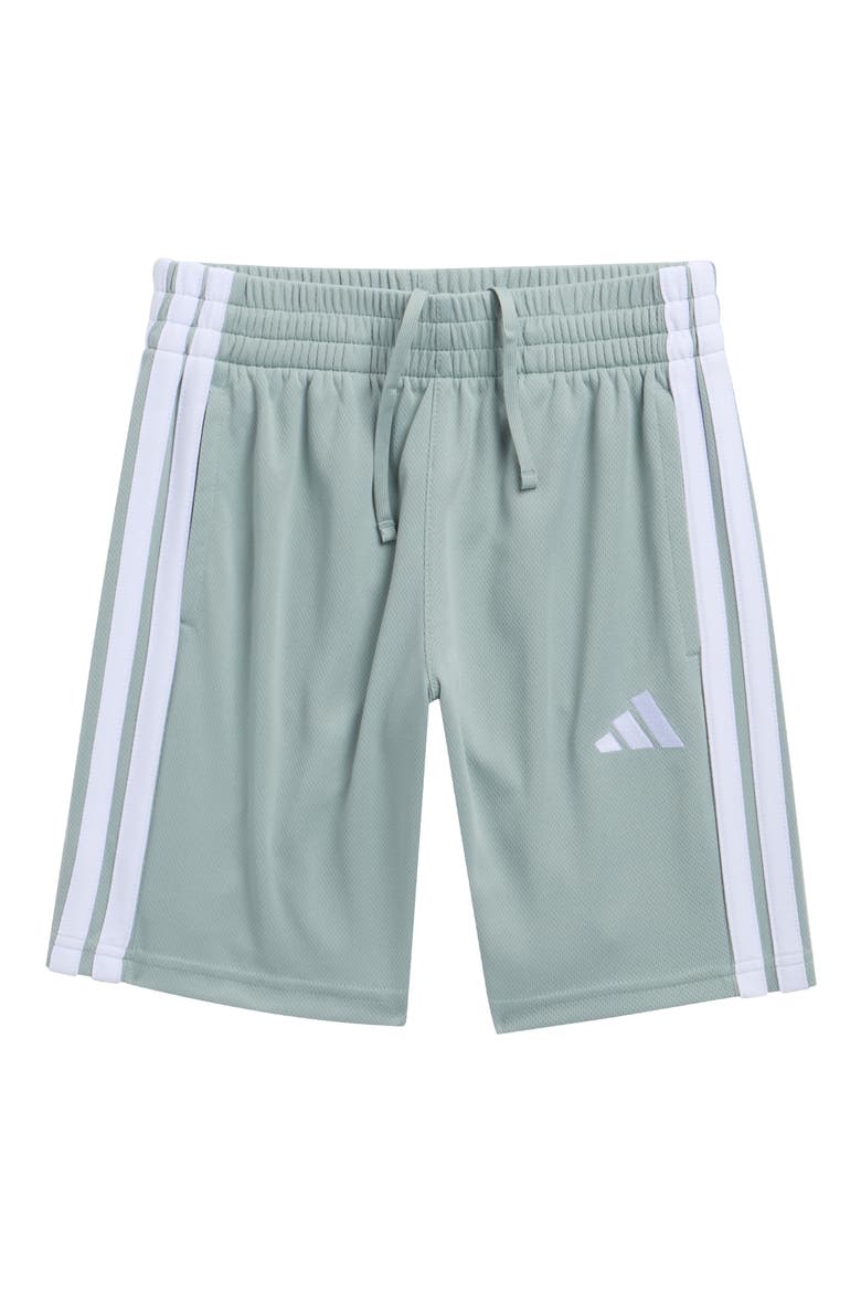 Kids' 3-Stripes Mesh Shorts, Main, color, WONDER SAGE