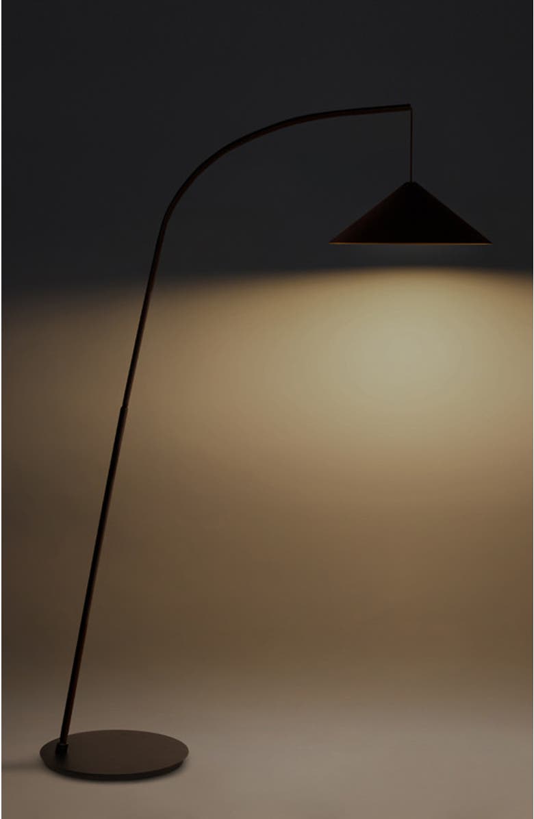 Brightech Devin 66" Modern LED Arc Floor Lamp with Hanging Black Metal Shade, Alternate, color,