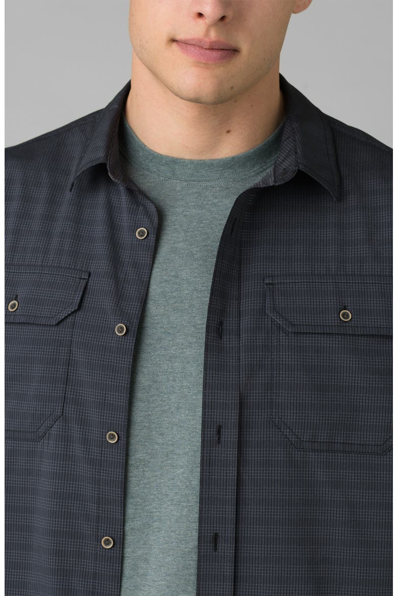 Men's Cayman Stripe Short Sleeve Button-Up Shirt, Alternate, color, CHARCOAL