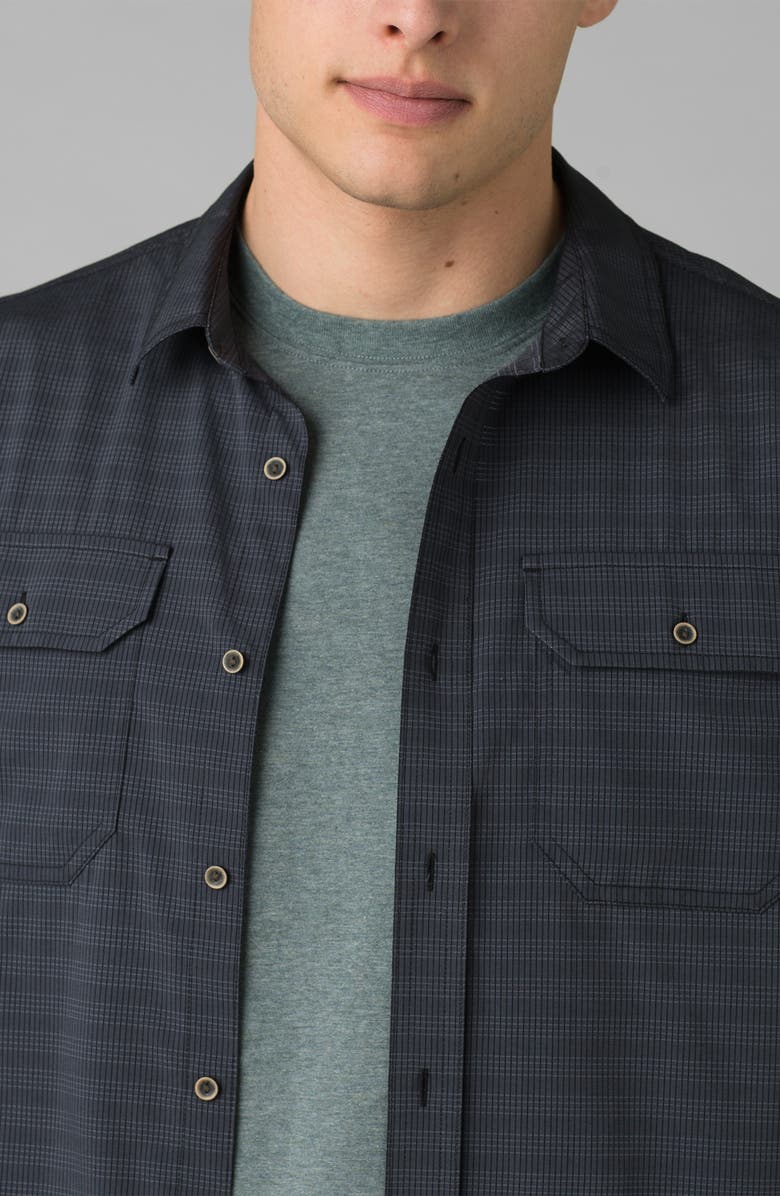 prAna Men's Cayman Stripe Short Sleeve Button-Up Shirt, Alternate, color, 