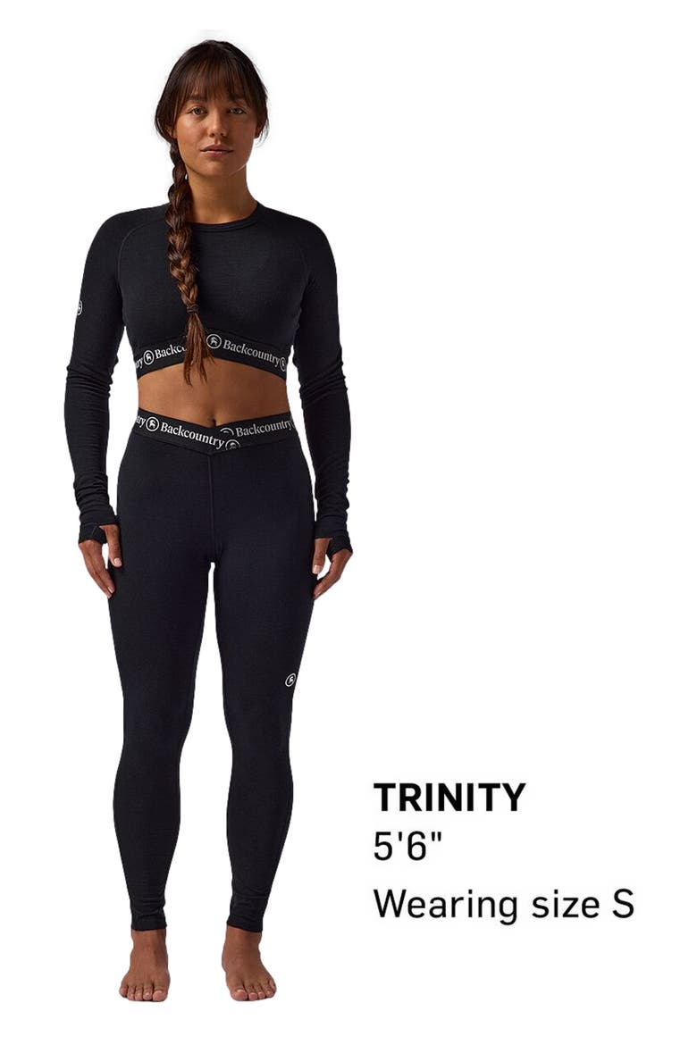 Cedars Rws Merino Lt-Wt Baselayer Crop Crew Top - Women's, Alternate, color, Black
