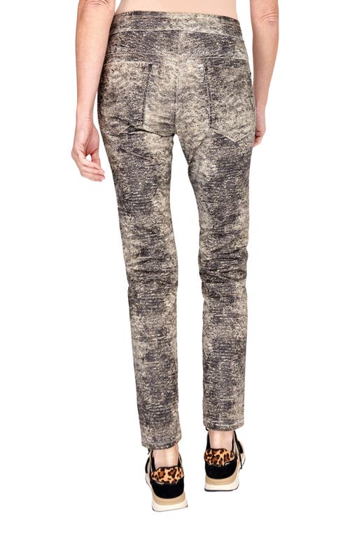 Alembika Abstract Reptile Skin Slim-fit Stretch Jeans In Gray