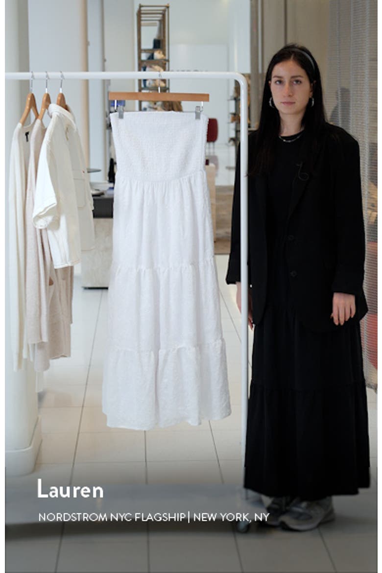 Smocked Eyelet Strapless Maxi Dress video