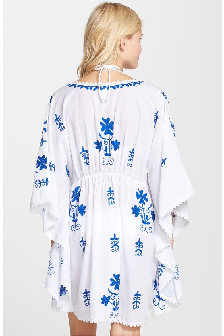 Embroidered Cover-Up Tunic, Alternate, color, COBALT