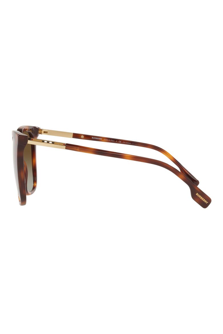 56mm Light Havana Square Polarized Sunglasses, Alternate, color, LIGHT HAVANA/ GRADIENT BROWN