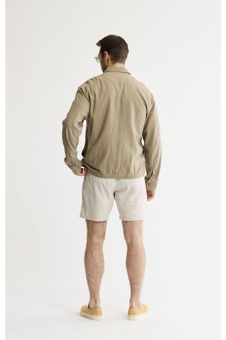 Linen Blend Zip Up Jacket, Alternate, color, Mocha