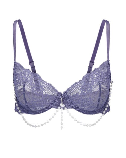 Adore Me Nixie Unlined Demi Bra In Dark Purple
