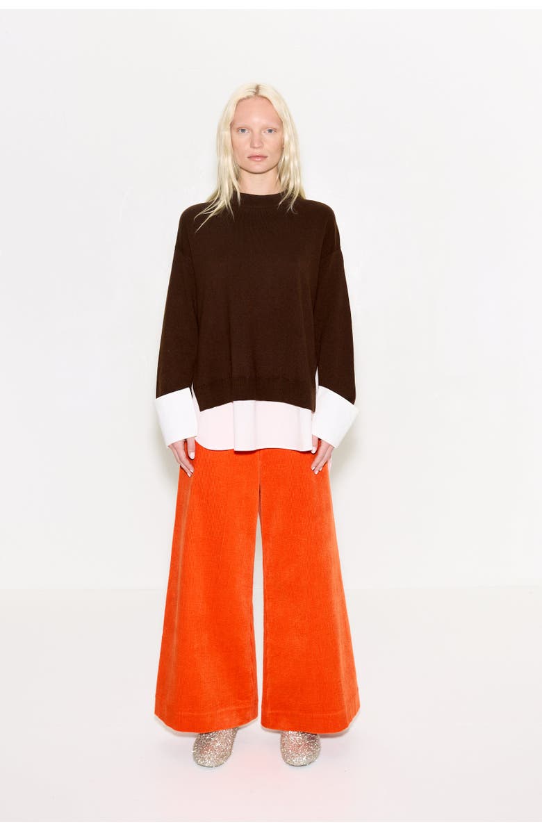 SIMONMILLER Pip Poplin Combo Sweater - Choco Brown Macadamia, Alternate, color, Choco Brown/Macadamia