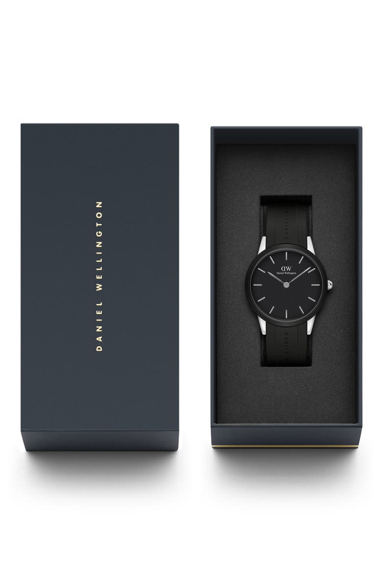 Iconic Motion Rubber Strap Watch, 40mm, Alternate, color, SILVER/ BLACK