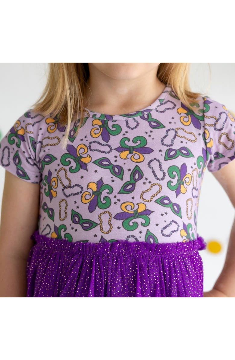 Sweet Wink Mardi Gras Short Sleeve Tutu Dress, Alternate, color, 
