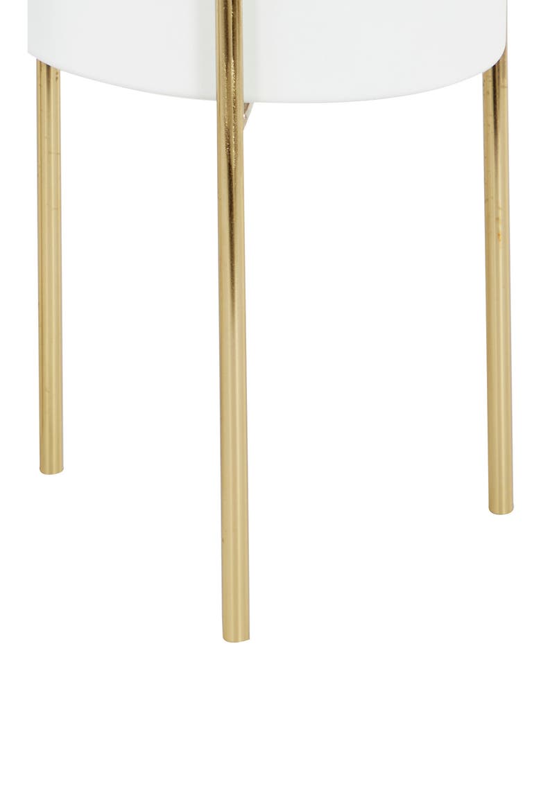White Metal Indoor & Outdoor Planter with Removable Goldtone Stand - Set of 3, Alternate, color, WHITE