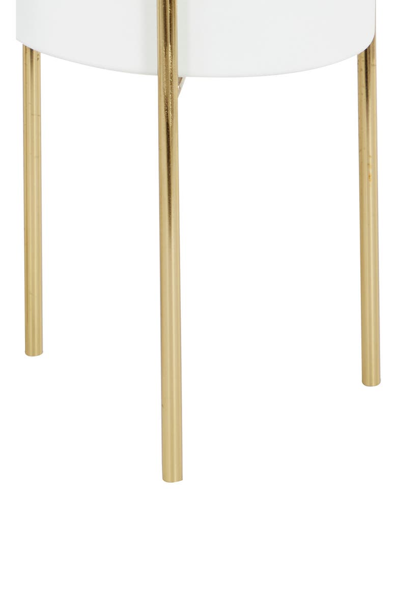 WILLOW ROW White Metal Indoor & Outdoor Planter with Removable Goldtone Stand - Set of 3, Alternate, color, 
